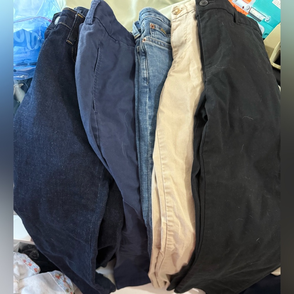 Bundle 5 pairs boys size14 pants Ralph Lauren Polo Black, blue, khaki, & 2 jeans